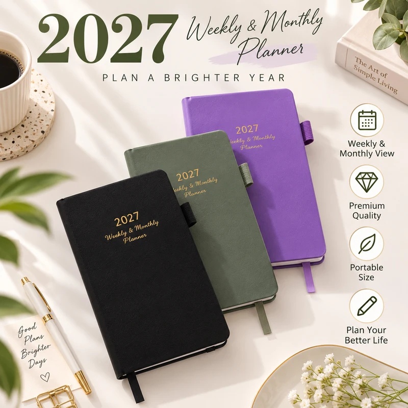 2027 Weekly & Monthly Planner, - đánh giá và giá Leather Work Diary Covers