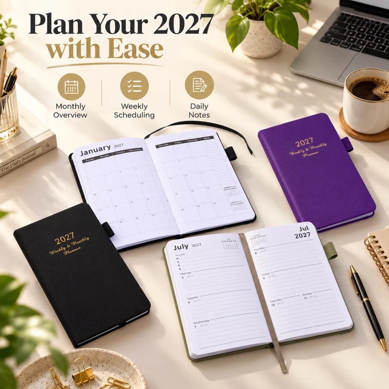 2027 Weekly & Monthly Planner, - đánh giá và giá Leather Work Diary Covers